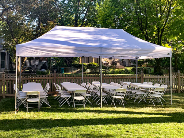 Rent grad party tent package Naperville - chairs, tables