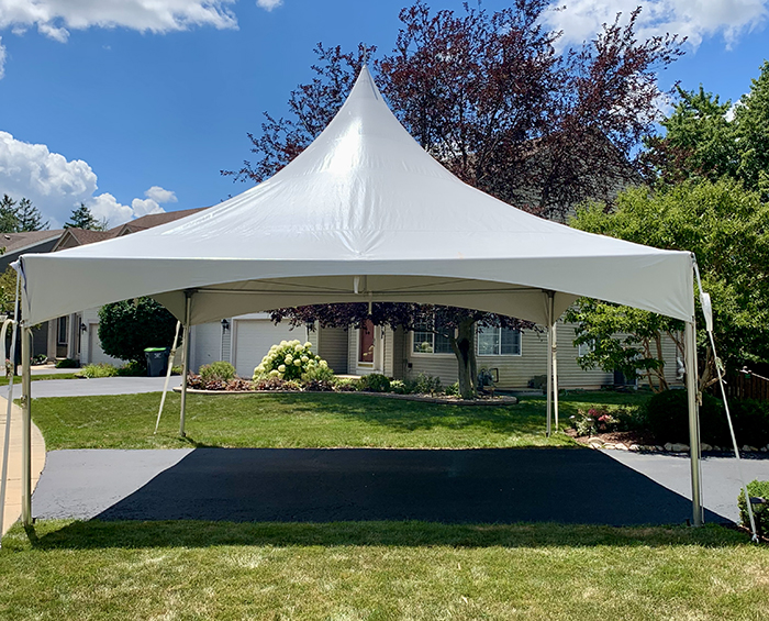 Graduation party package installed on driveway.
